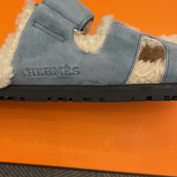 Hermes Chypre Sandal Bleu/Pinede/Ecru - Picture 4 of 5